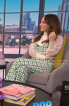 Lilliana’s green check cropped top and pants on E! News