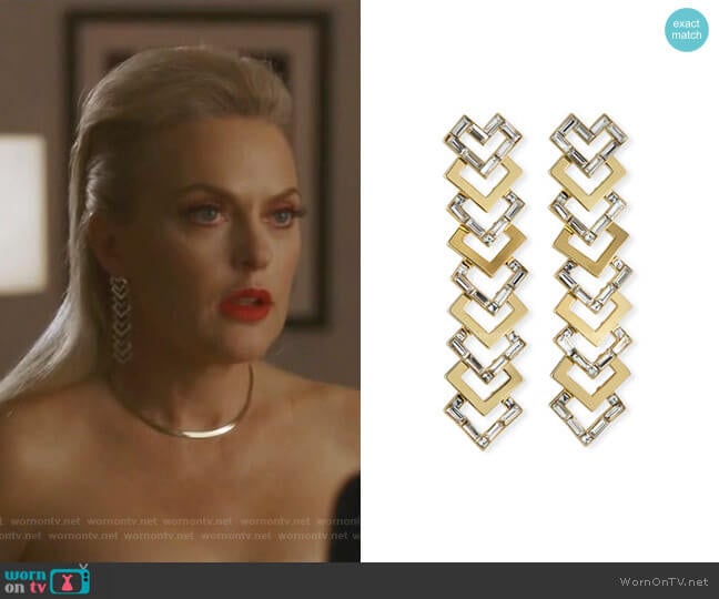 Adore Statement Earrings by Lulu Frost worn by Alexis Carrington (Elaine Hendrix) on Dynasty