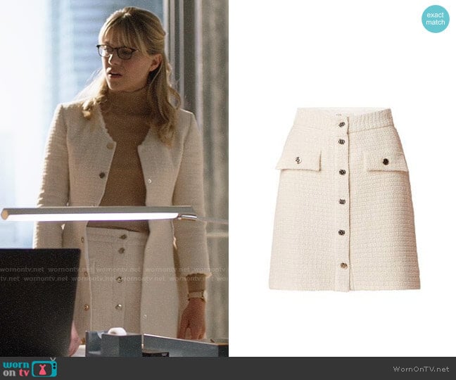 Maje Jiba Skirt worn by Kara Danvers (Melissa Benoist) on Supergirl