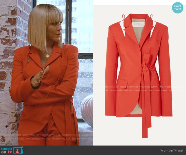 Cutout Belted Wool-Blend Blazer by Materiel worn by Giselle (Nicole Ari Parker) on Empire