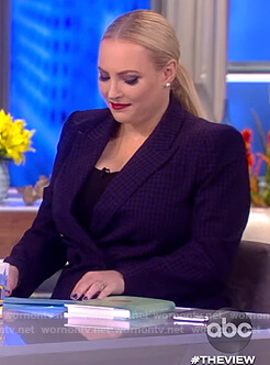 Meghan’s blue check blazer and pants on The View