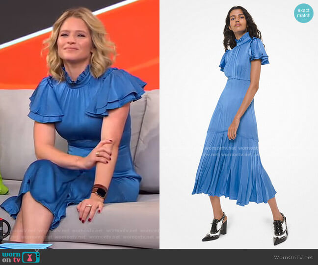 WornOnTV: Sara's blue ruffle midi dress on GMA Strahan Sara And 