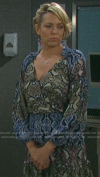 Nicole’s mixed snake print dress on Days of our Lives