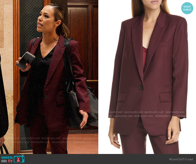 WornOnTV: Emily’s burgundy suit on All Rise | Clothes and Wardrobe from TV