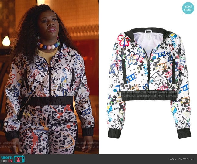 Kuku Moe Cropped Track Jacket by No Ka Oi worn by Porsha Taylor (Ta'Rhonda Jones) on Empire