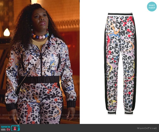 Leopard Print Joggers by No Ka Oi worn by Porsha Taylor (Ta'Rhonda Jones) on Empire