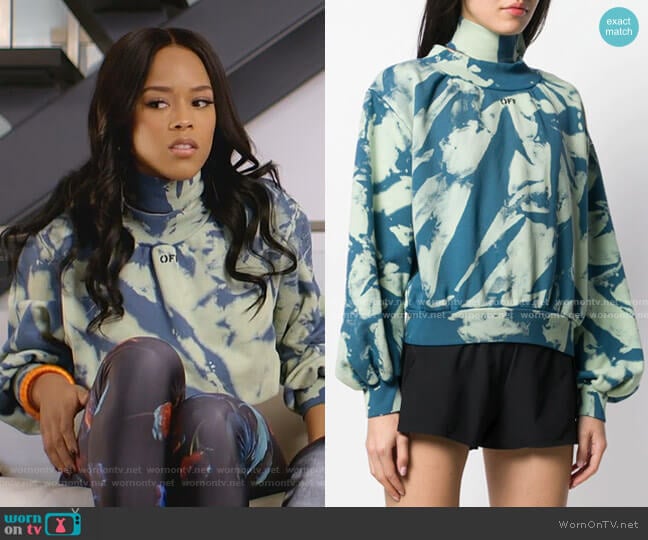 Tie-Dye Gathered Sweatshirt by Off-White worn by Tiana Brown (Serayah McNeill) on Empire