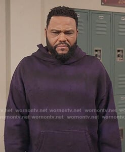 Andre's purple tie dye hoodie on Black-ish