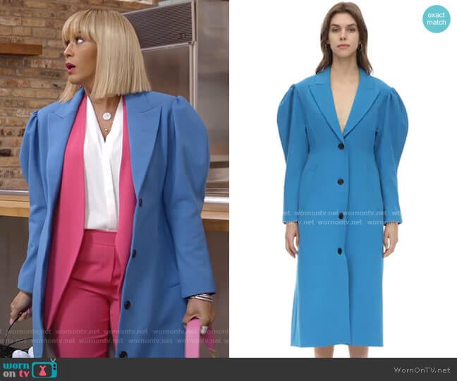 Techno Coat with Puff Sleeves by Pushbutton worn by Giselle (Nicole Ari Parker) on Empire