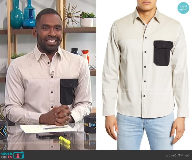 Franklin Chore Slim Fit Button-Up Shirt by Rag & Bone worn by Justin Sylvester on E! News