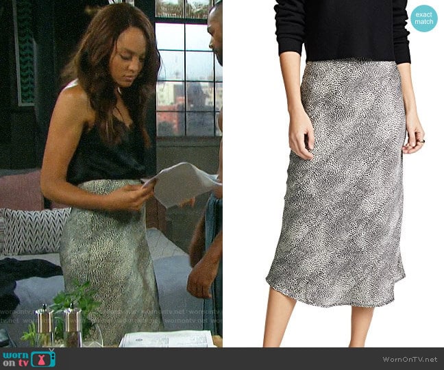 re:named Leopard Midi Skirt worn by Lani Price (Sal Stowers) on Days of our Lives