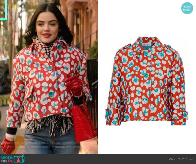 RED Valentino Cotton-blend jacquard jacket worn by Katy Keene (Lucy Hale) on Katy Keene