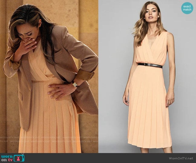 Reiss Mariona Dress worn by Emily Lopez (Jessica Camacho) on All Rise