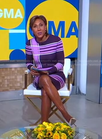 Robin’s pink and purple knit dress on Good Morning America