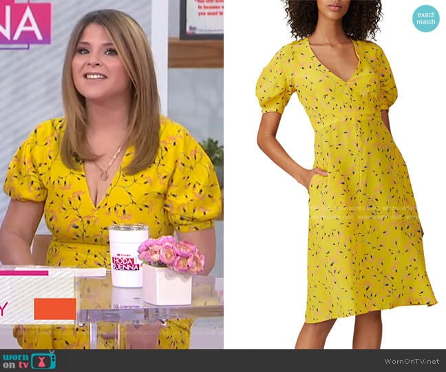 WornOnTV: Jenna’s yellow floral v-neck dress on Today | Jenna Bush