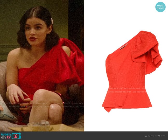 Roland Mouret Toulon Top worn by Katy Keene (Lucy Hale) on Katy Keene