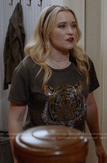 Roxy’s sparkly tiger t-shirt on Almost Family