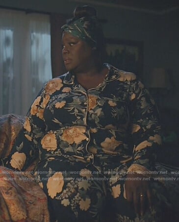 Ruby’s blue floral pajamas on Good Girls