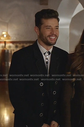 Sam’s black double breasted coat on Dynasty