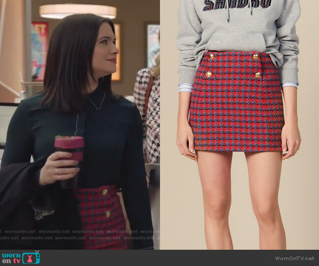 Short Tweed Skirt by Sandro worn by Jane Sloan (Katie Stevens) on The Bold Type