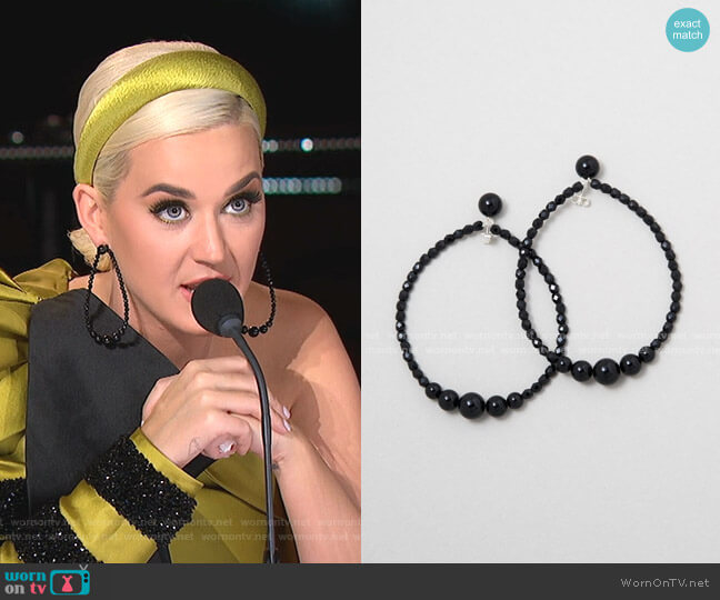 Drop Black Earrings by Saskia Diez worn by Katy Perry on American Idol