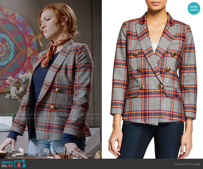 Julia’s plaid blazer on Almost Family