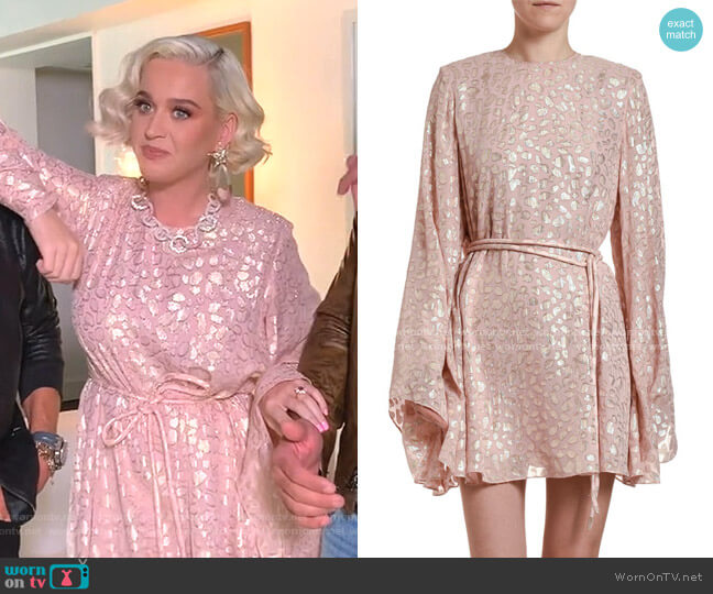 Metallic Animal-Spot Jacquard Silk Mini Dress by Stella McCartney worn by Katy Perry on American Idol