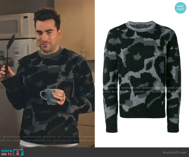 Leopard Print Jumper by Stella McCartney worn by David Rose (Daniel Levy) on Schitts Creek