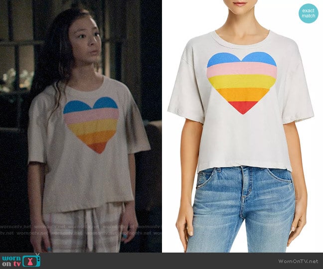 Sundry Rainbow Heart Boxy Tee worn by Lily Tucker-Pritchett (Aubrey Anderson-Emmons) on Modern Family