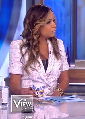 Sunny’s tweed short sleeve blazer on The View