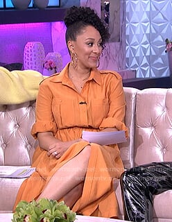 Tamra’s orange shirtdress on The Real