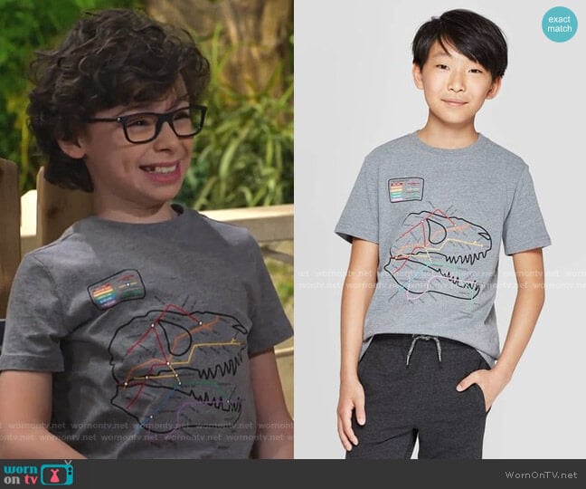 Graphic T-Shirt by Cat & Jack at Target worn by Matteo Silva (Raphael Alejandro) on Bunkd