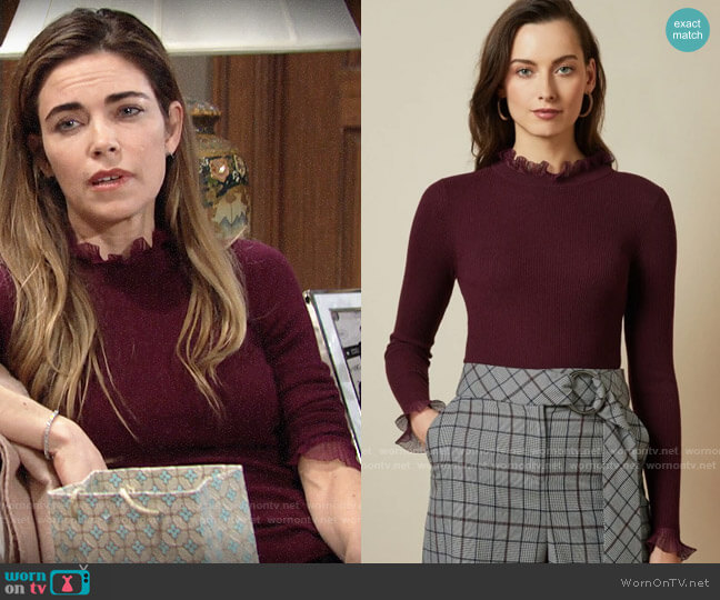 Ted Baker Dvana Sweater worn by Victoria Newman (Amelia Heinle) on The Young and the Restless