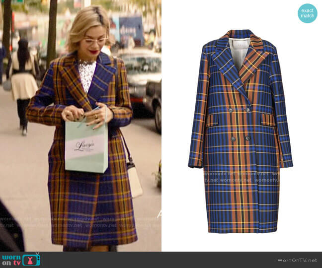 Tela Plaid Coat worn by Pepper Smith (Julia Chan) on Katy Keene