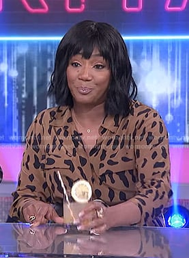 Tiffany Haddish’s leopard print shirtdress on The Real