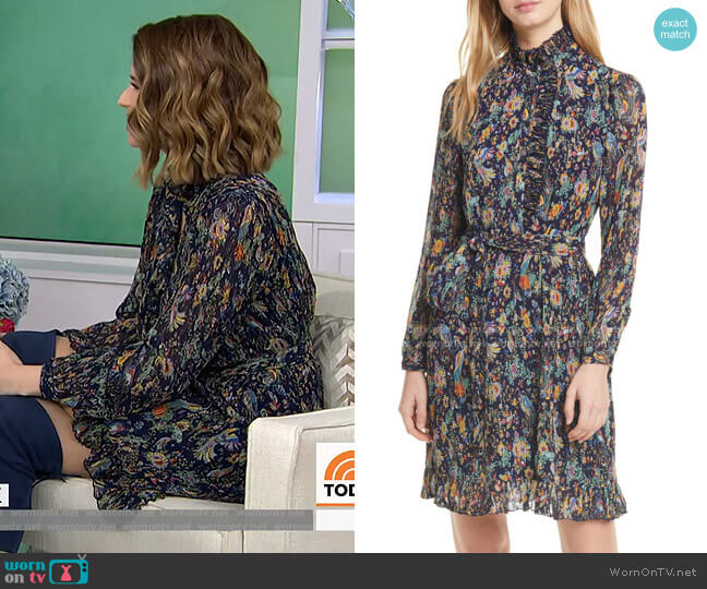 Deneuve Floral Long Sleeve Shirtdress by Tory Burch worn by Katherine Schwarzenegger on Today Show