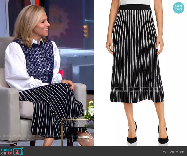 Striped Knit Skirt by Tory Burch worn by Tory Burch on GMA