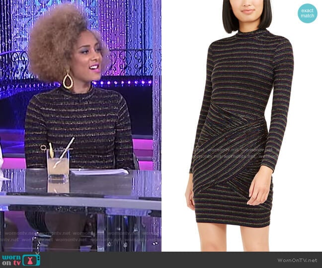 WornOnTV: Amanda’s metallic stripe dress on The Real | Amanda Seales ...