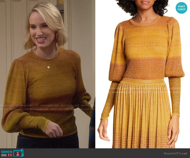 WornOnTV: Mandy’s golden yellow puff sleeve sweater on Last Man ...