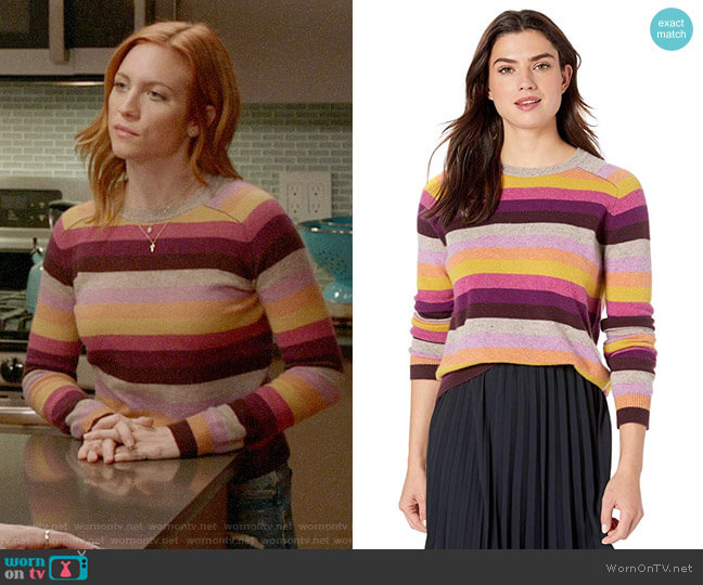 Velvet by Graham & Spencer Mariah Cashmere Sweater worn by Roxy Doyle (Emily Osment) on Almost Family