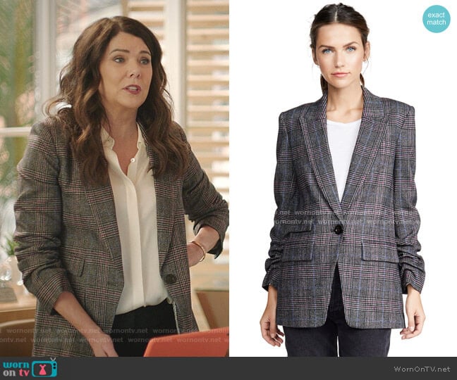 WornOnTV: Joan’s grey plaid ruched sleeve blazer on Zoeys Extraordinary ...