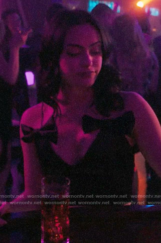 Veronica’s black top with bows on Riverdale