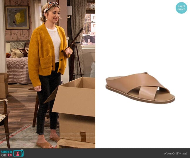 Vince Fairley Slides worn by Ava Germaine (Chelsea Kane) on The Expanding Universe of Ashley Garcia