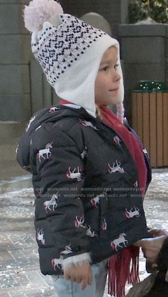 Violet's unicorn puffer jacket on General Hospital