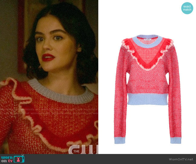 Vivetta Ruffled Sweater worn by Katy Keene (Lucy Hale) on Katy Keene
