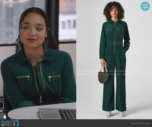 Corduroy Jumpsuit by Whistles worn by Kat Edison (Aisha Dee) on The Bold Type