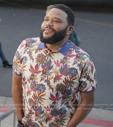 Andre's white floral polo on Black-ish