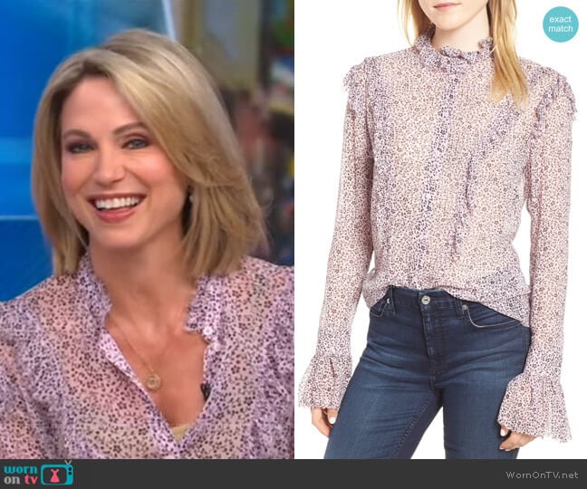 Tweet Ruffle Blouse by Zadig & Voltaire worn by Amy Robach on Good Morning America