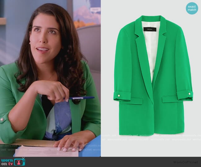 Long Blazer by Zara worn by Shannon Ross (Nicole Power) on Kims Convenience