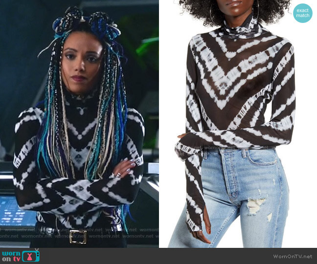 Zadie Semi Sheer Turtleneck by AFRM worn by Charlie (Maisie Richardson-Sellers) on Legends of Tomorrow